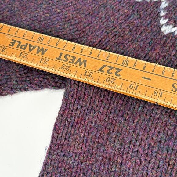 VTG Danspin Wool Fair Aisle Cable Sweater Handknit MED LG Chunky Knit Grandma - Picture 9 of 10